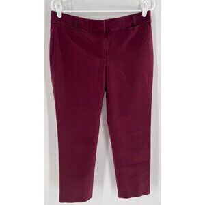 Ann Taylor LOFT Women's 6 Marisa Skinny Ankle Pants Stretch Burgundy